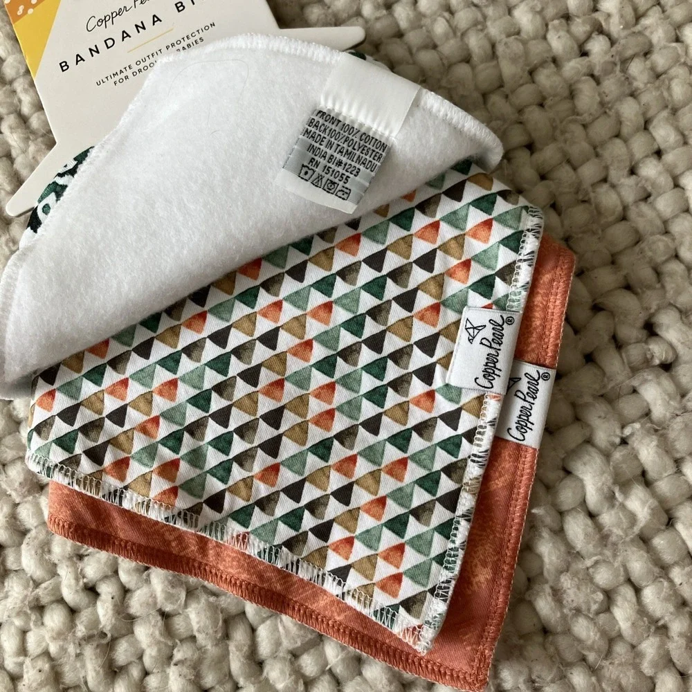 Copper Pearl Baby Bandana Bibs 3 Pack Soft Cotton Absorbent Drool